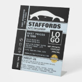 Auto Logo, Auto Dealership Adverteren Reclamebord Met Voetstuk (Voorkant)