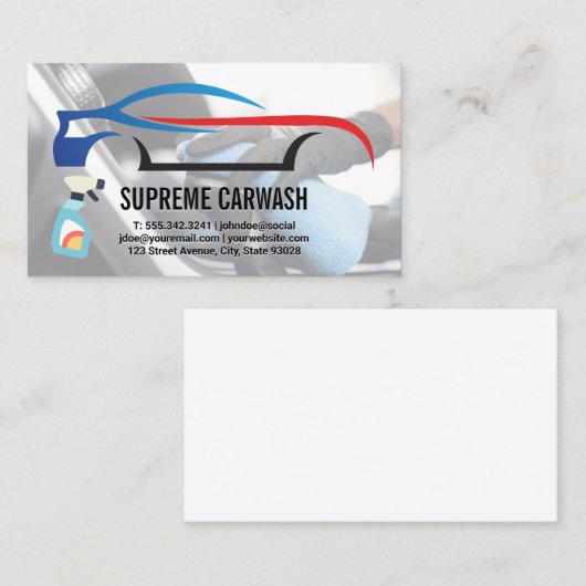 Auto-Logo | Automatisch detailleerinterieur Visitekaartje (Voorkant / Achterkant)