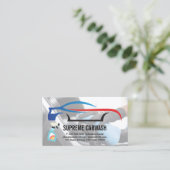 Auto-Logo | Automatisch detailleerinterieur Visitekaartje (Staand voorkant)