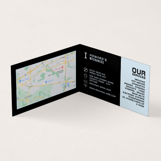 Auto-Logo, automatische mechanisme en reparaties,  Visitekaartje (Binnen)