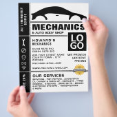 Auto Logo, Automonteur & Reparatie Reclame Flyer (Hand)
