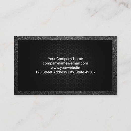 Auto logo | Carbon Fiber | Leer Visitekaartje (Achterkant)