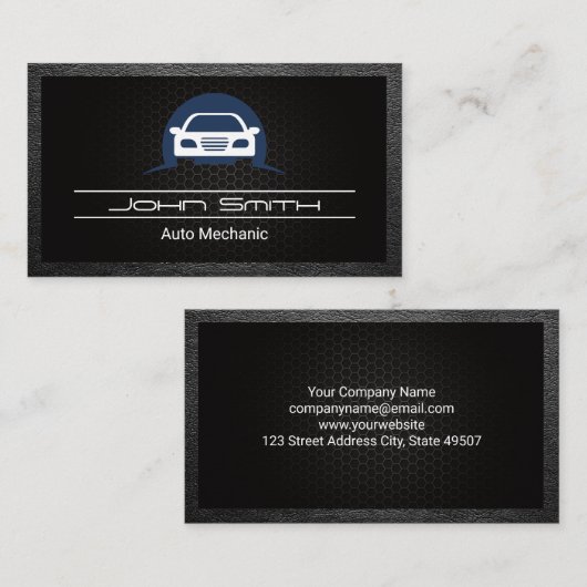 Auto logo | Carbon Fiber | Leer Visitekaartje (Voorkant / Achterkant)