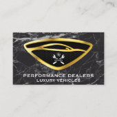 Auto Logo | Goud metaal | Marmer Visitekaartje (Voorkant)