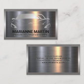Auto Logo | Metaal aluminiumzilver geborsteld Visitekaartje (Voorkant / Achterkant)