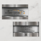 Auto Logo Metallic Brushed Industrial Visitekaartje (Voorkant / Achterkant)