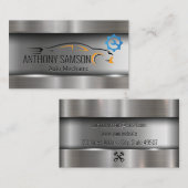 Auto Logo Metallic | Versnellingssleutel Visitekaartje (Voorkant / Achterkant)