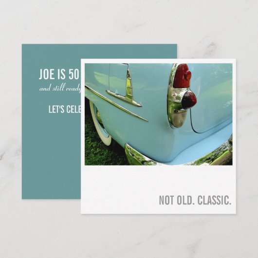 Auto Lover 50th Birthday - Niet oud. Klassiek Kaart (Voorkant / Achterkant)