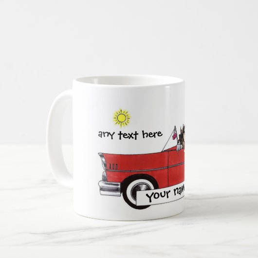Auto Lover Personalized Cartoon Koffiemok (Voorkant links)