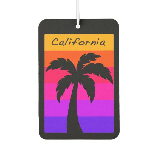Auto Luchtverfrisser Californië Palm Tree Sunset (Voorkant)