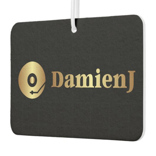 Auto luchtverfrisser met mijn favoriete muziekprod (Links)