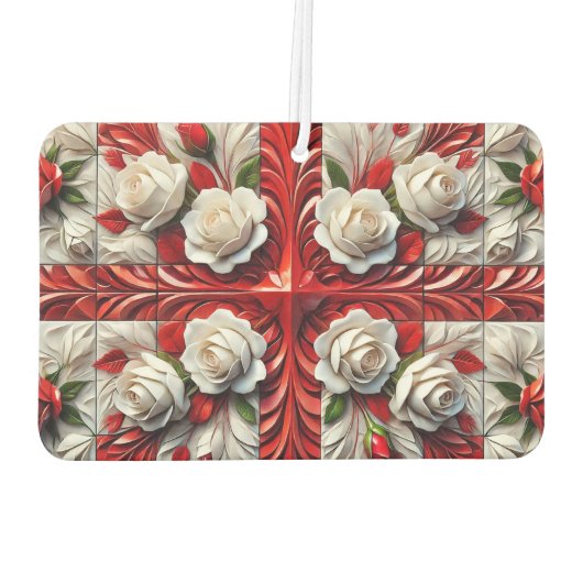 Auto luchtverfrissers met Engels Rozen Design (Achterkant)