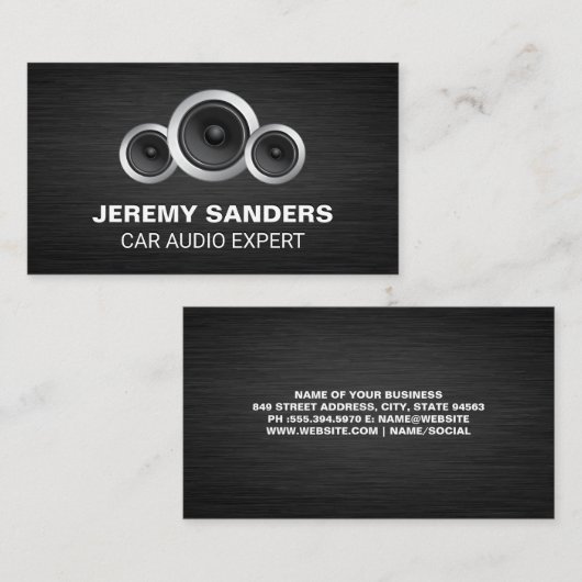 Auto luidsprekers visitekaartje (Voorkant / Achterkant)