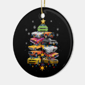 Auto Madness Kerstboom Klassieke Spier Auto's XMA Keramisch Ornament (Links)