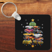 Auto Madness Kerstboom Klassieke Spier Auto's XMA Sleutelhanger (Voorkant)