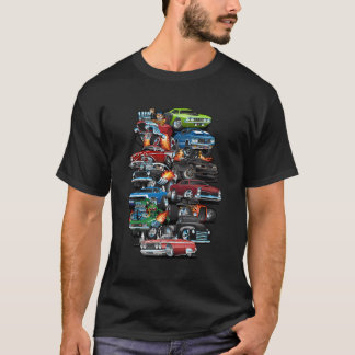Auto Madness Spierauto's en Hot Rods Cartoon T-shirt