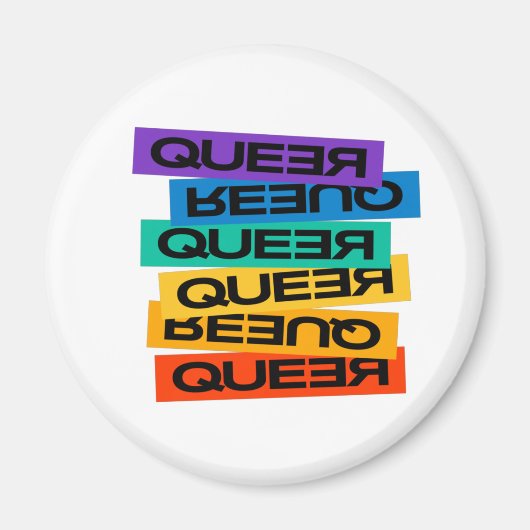 Auto Magnet. LGBT+Pride. Queer. Button Magneet (Voorkant)