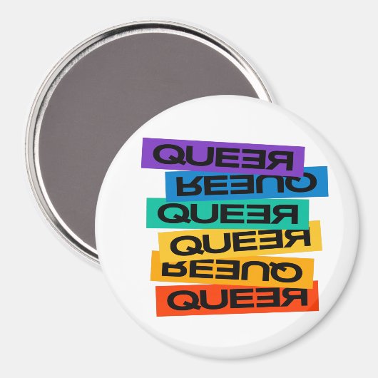 Auto Magnet. LGBT+Pride. Queer. Button Magneet (Voorkant / Achterkant)
