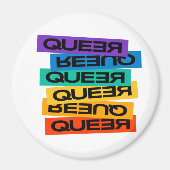 Auto Magnet. LGBT+Pride. Queer. Button Magneet (Voorkant)