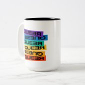 Auto Magnet. LGBT+Pride. Queer. Tweekleurige Koffiemok (Voorkant links)