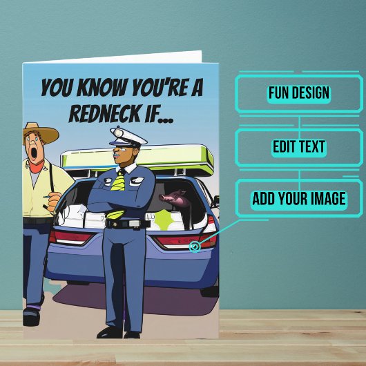 Auto Matras Grappige Redneck Joke Verjaardag Kaart