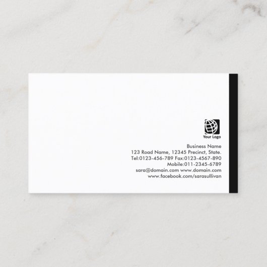 Auto Mechanic Auto Gears Icon Visitekaartje (Achterkant)