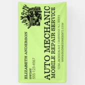 Auto Mechanic Automotive Repair Metalen Bedrijf Spandoek (Verticaal)