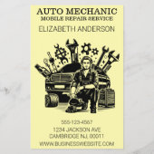 Auto Mechanic Automotive Repair Metalen Stijl Flyer (Achterkant)