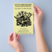 Auto Mechanic Automotive Repair Metalen Stijl Flyer (Hand)