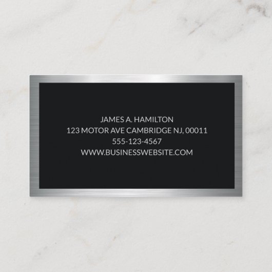 Auto Mechanic Automotive Repair Service Metal  Visitekaartje (Achterkant)