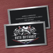 Auto Mechanic Automotive Repair Service Metal  Visitekaartje