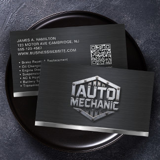 Auto Mechanic Automotive Repair Service QR Code Visitekaartje