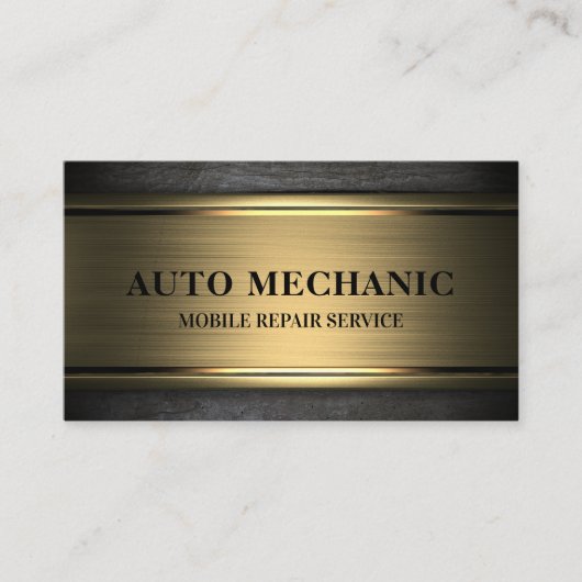 Auto Mechanic Automotive Reparatie Service Metaal Visitekaartje (Voorkant)