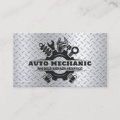 Auto Mechanic Automotive Reparatie Service Metaal Visitekaartje (Voorkant)