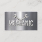 Auto Mechanic Automotive Reparatie Service Metaal Visitekaartje (Voorkant)