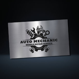 Auto Mechanic Automotive Reparatie Service Metaal Visitekaartje
