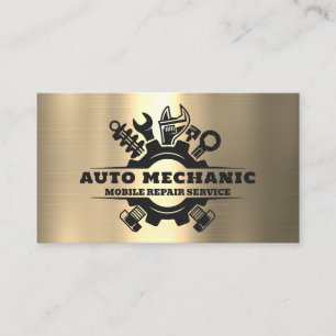 Auto Mechanic Automotive Reparatie Service Metaal Visitekaartje