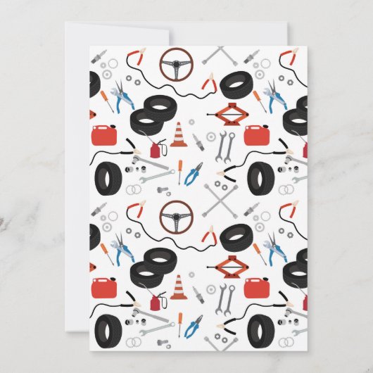 Auto Mechanic Automotive Tools Bedankkaart (Achterkant)