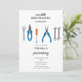 Auto Mechanic Automotive Tools Boy Eerste Verjaard Kaart (Staand voorkant)