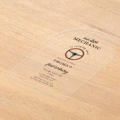 Auto Mechanic Automotive Tools Boy Kids Verjaardag Acryl Uitnodigingen (Laagn)