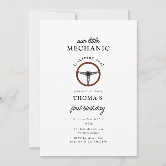 Auto Mechanic Automotive Tools Boy Kids Verjaardag Kaart (Voorkant)