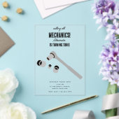 Auto Mechanic Automotive Tools Boy Verjaardagsfees Acryl Uitnodigingen (Insitu (Huwelijk))