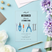 Auto Mechanic Automotive Tools Boy Verjaardagsfees Acryl Uitnodigingen (Insitu (Huwelijk))