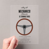 Auto Mechanic Automotive Tools Boy Verjaardagsfees Acryl Uitnodigingen (Insitu (Draagbaar))