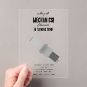 Auto Mechanic Automotive Tools Boy Verjaardagsfees Acryl Uitnodigingen (Insitu (Draagbaar))