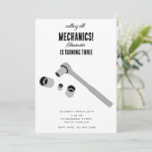 Auto Mechanic Automotive Tools Boy Verjaardagsfees Kaart (Staand voorkant)