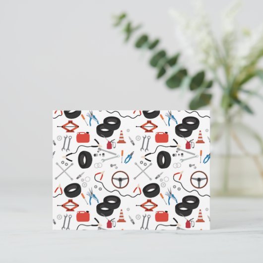 Auto Mechanic Automotive Tools Feestdagenkaart (Staand voorkant)