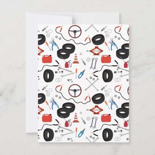 Auto Mechanic Automotive Tools Notitiekaartje (Achterkant)