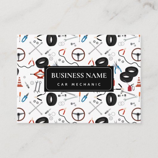 Auto Mechanic Automotive Tools QR-code Visitekaartje (Voorkant)