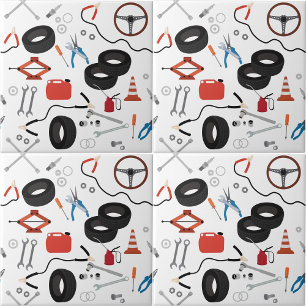 Auto Mechanic Automotive Tools Thema Tegeltje